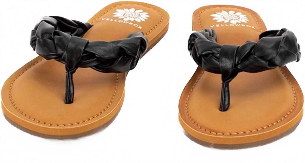 NEW YELLOWBOX women's dauphine braided strap sandals in black - Picture 5 of 5